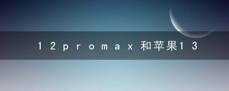 12promax和苹果13promax区别