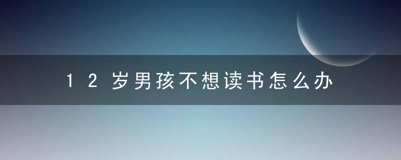 12岁男孩不想读书怎么办