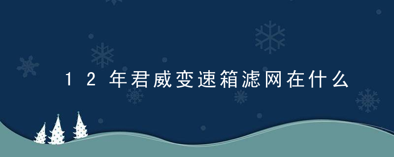 12年君威变速箱滤网在什么位置