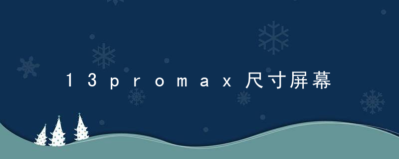 13promax尺寸屏幕