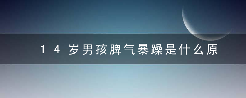 14岁男孩脾气暴躁是什么原因