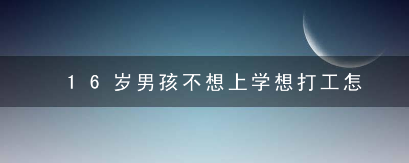 16岁男孩不想上学想打工怎么办