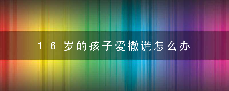 16岁的孩子爱撒谎怎么办