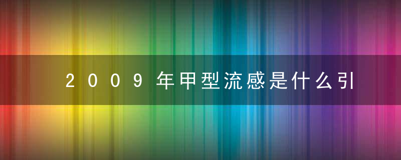 2009年甲型流感是什么引起的