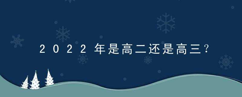 2022年是高二还是高三？