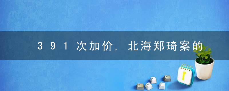 391次加价,北海郑琦案的一堆沙子拍卖,1.9万起拍