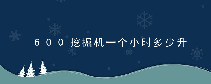 600挖掘机一个小时多少升油