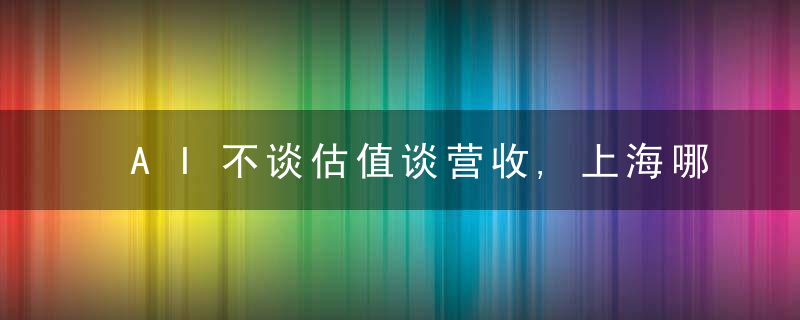 AI不谈估值谈营收,上海哪来的勇气芯片七连发,两个
