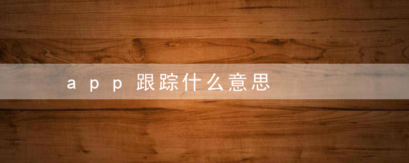 app跟踪什么意思