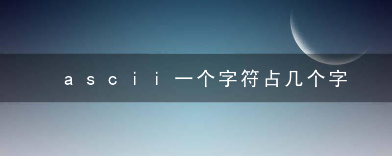 ascii一个字符占几个字节