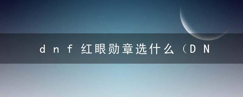 dnf红眼勋章选什么（DNF狂战徽章）