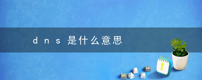 dns是什么意思，dns是什么意思奥运会