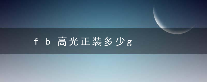 fb高光正装多少g