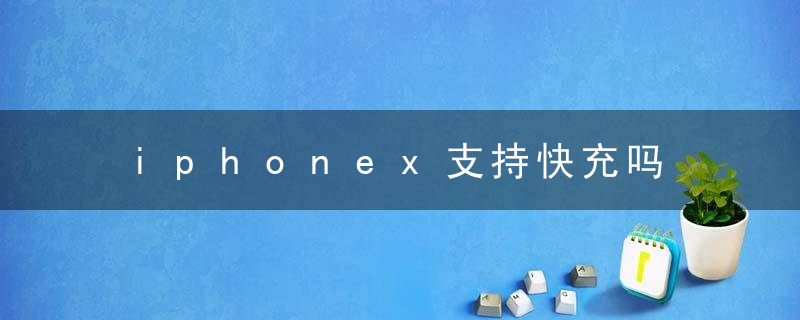 iphonex支持快充吗