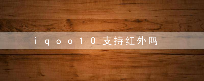 iqoo10支持红外吗