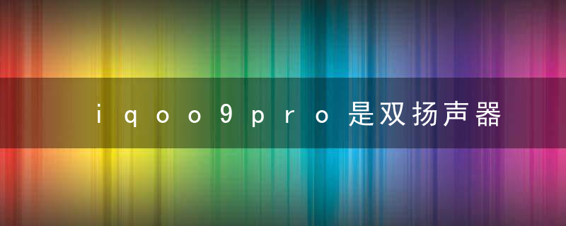 iqoo9pro是双扬声器吗