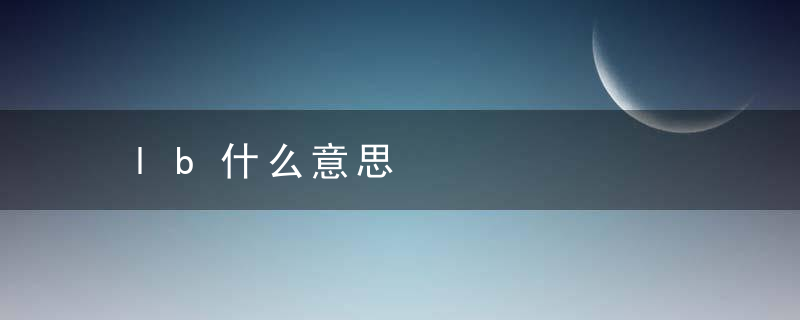 lb什么意思