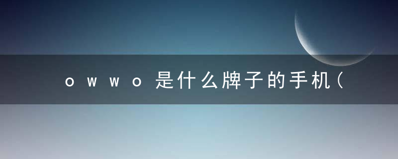 owwo是什么牌子的手机(知识科普)