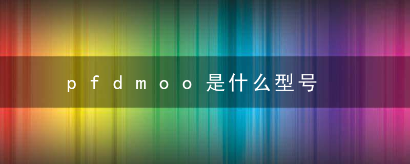 pfdmoo是什么型号