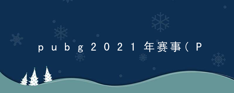 pubg2021年赛事(PUBG2021赛事)