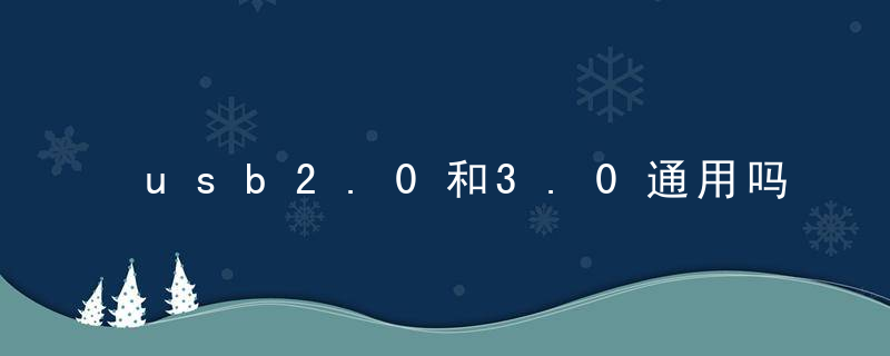 usb2.0和3.0通用吗