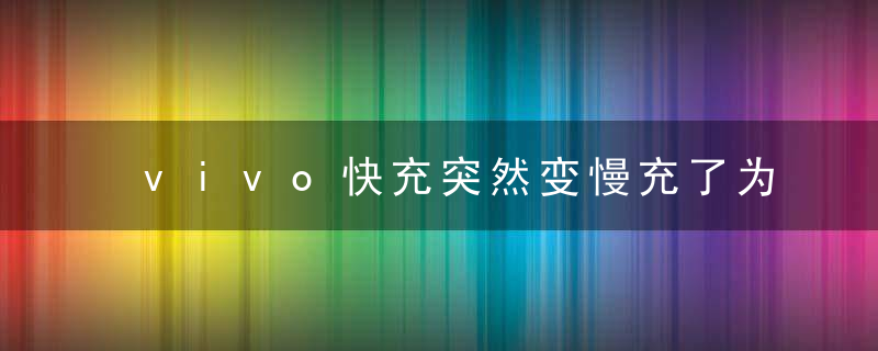 vivo快充突然变慢充了为什么