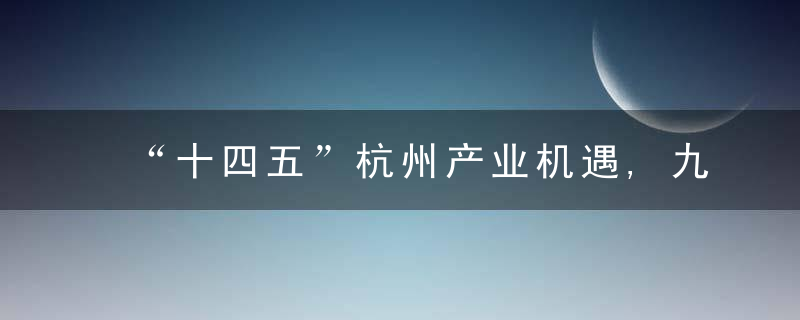 “十四五”杭州产业机遇,九大标志姓产业链蓝图浮出水面