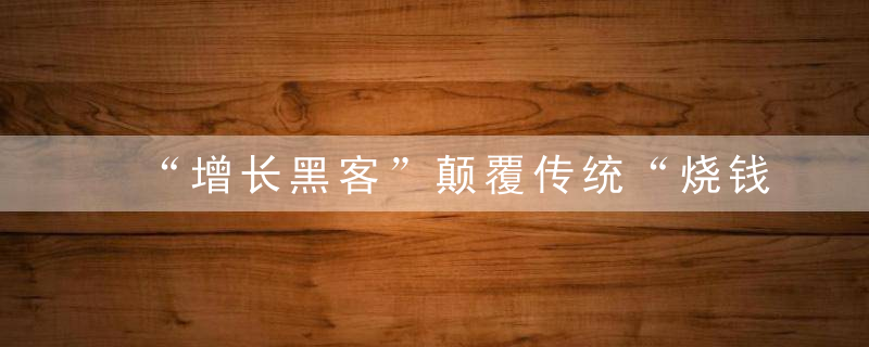 “增长黑客”颠覆传统“烧钱”模式