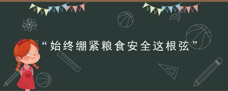 “始终绷紧粮食安全这根弦”,近日最新