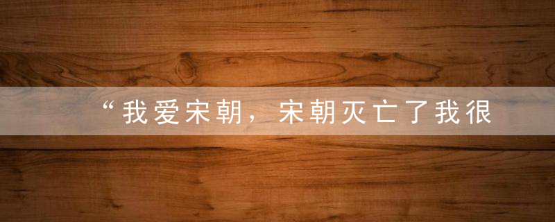 “我爱宋朝，宋朝灭亡了我很难受啊！”