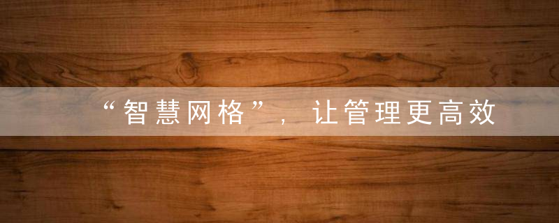 “智慧网格”,让管理更高效更有温度