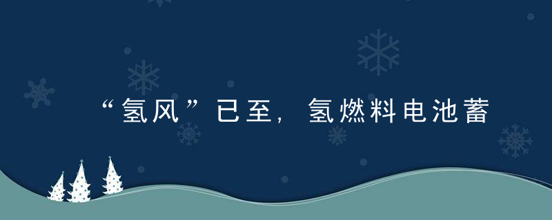 “氢风”已至,氢燃料电池蓄势待发,国产企业谋势而动