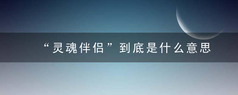 “灵魂伴侣”到底是什么意思？