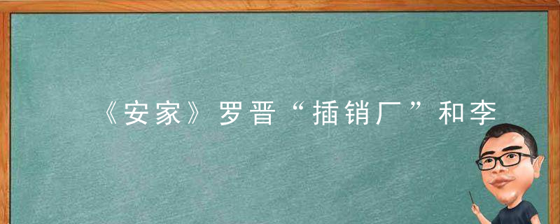 《安家》罗晋“插销厂”和李晨“批发石头”撞梗,六六不