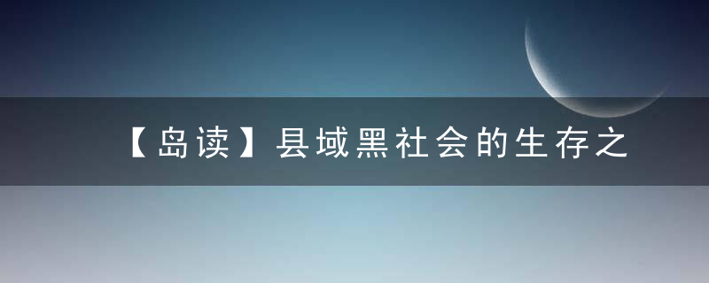 【岛读】县域黑社会的生存之道