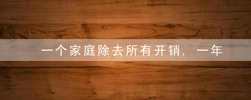 一个家庭除去所有开销,一年存下来多少钱才算合格水平