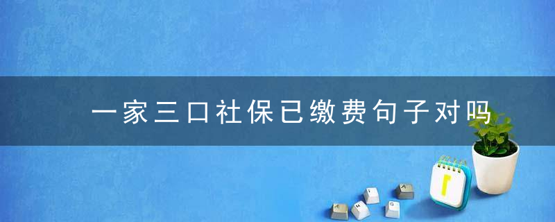 一家三口社保已缴费句子对吗