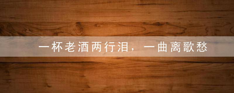 一杯老酒两行泪，一曲离歌愁君怀