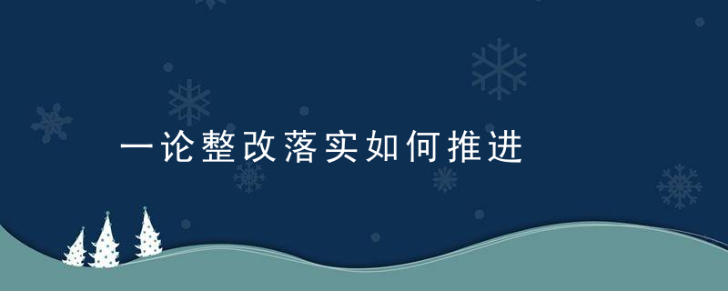 一论整改落实如何推进