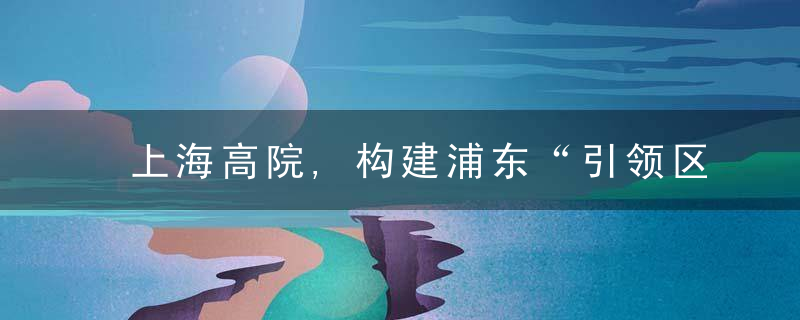 上海高院,构建浦东“引领区”司法保障体系提升涉外审判