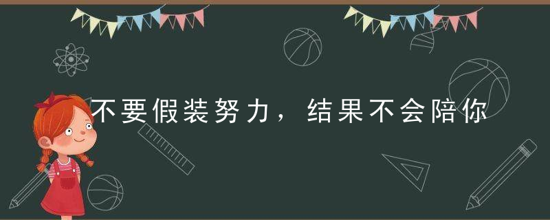 不要假装努力，结果不会陪你演戏！