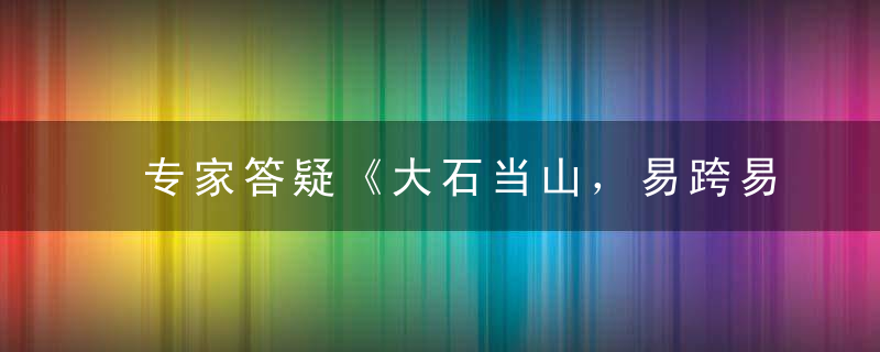 专家答疑《大石当山，易跨易攀。轻松飞越有何难》是什么生肖
