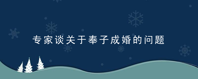 专家谈关于奉子成婚的问题