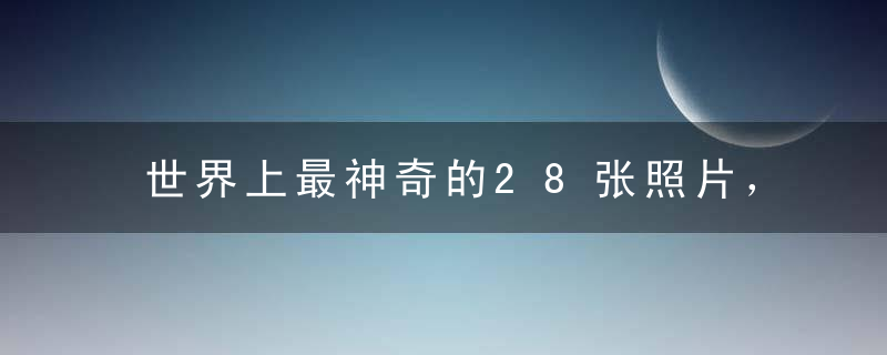 世界上最神奇的28张照片，99﹪的人都看错了