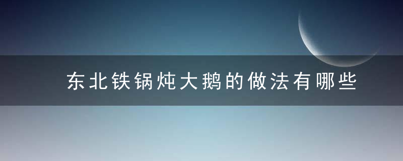 东北铁锅炖大鹅的做法有哪些