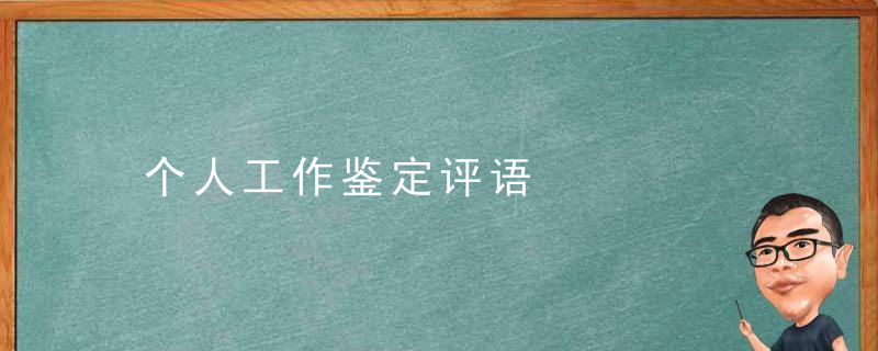 个人工作鉴定评语