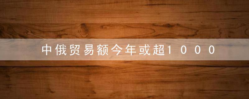 中俄贸易额今年或超1000亿美元