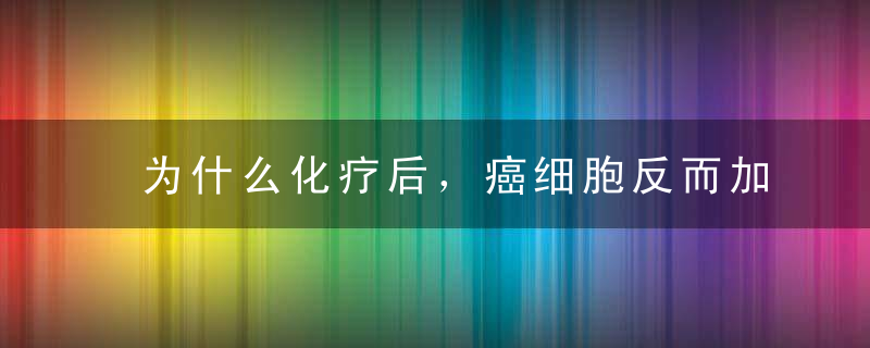 为什么化疗后，癌细胞反而加速扩散