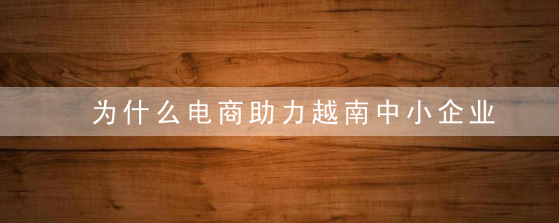 为什么电商助力越南中小企业发展