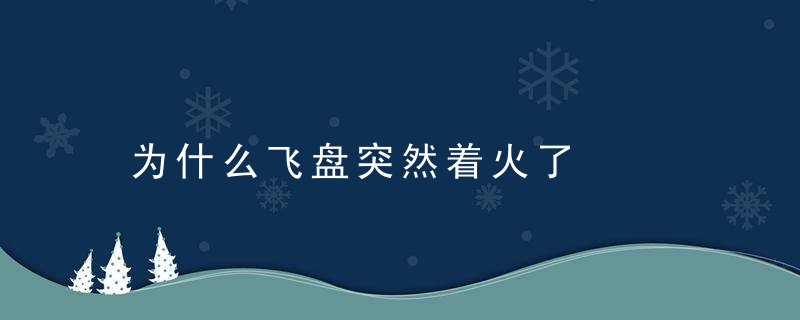 为什么飞盘突然着火了